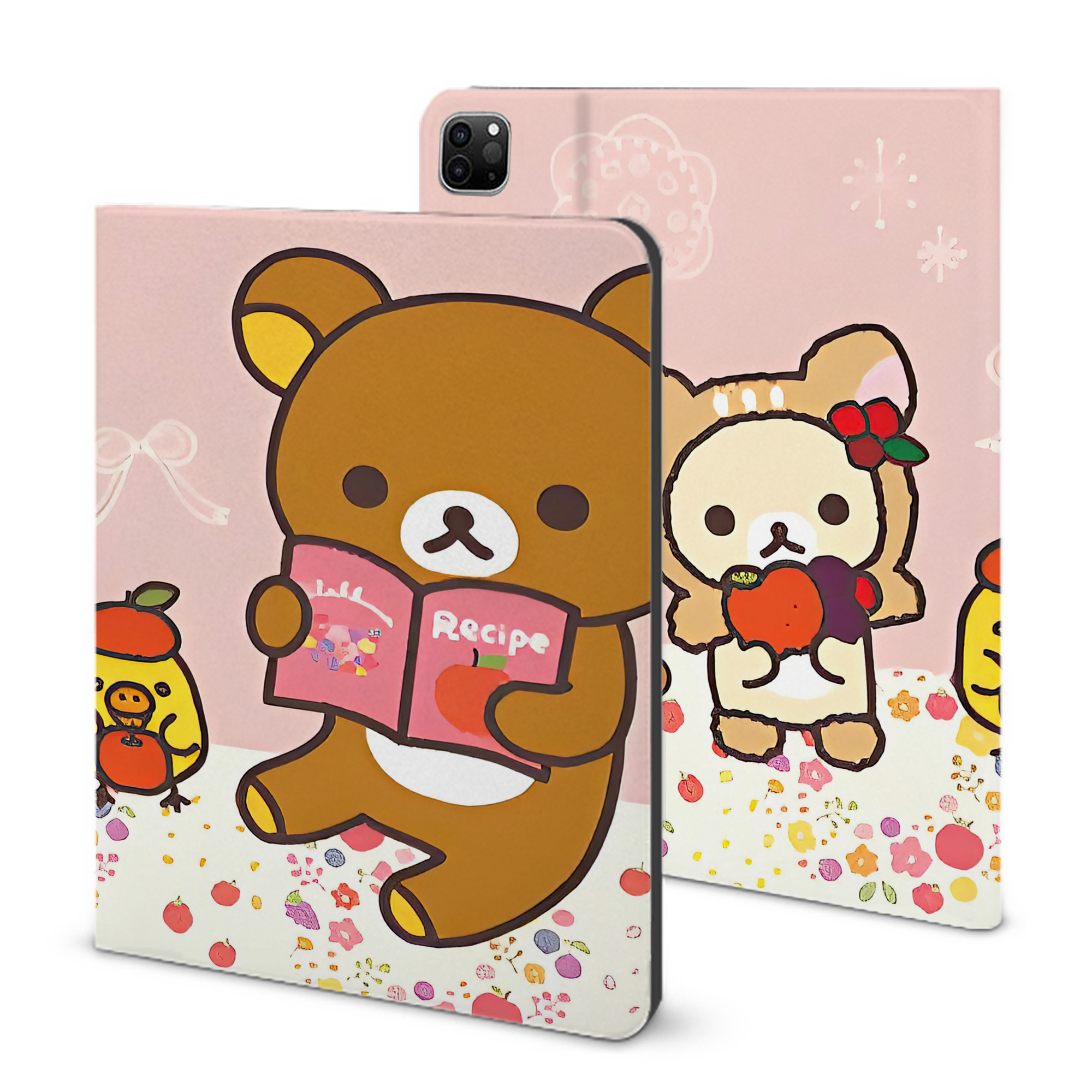 （画像用） リラックマ リラックマ キイロイトリ Rilakkuma Korilakkuma Kiiroitori IPad ケース ブック型 PUレザー TPU 耐衝撃 軽量 薄型 ペン収納なし 全面保護 IPad 各モデル対応